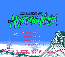 The Legend of The Mystical Ninja Title Screen